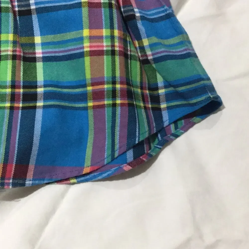 Ralph Lauren 24m turquoise plaid swing top worn 1x